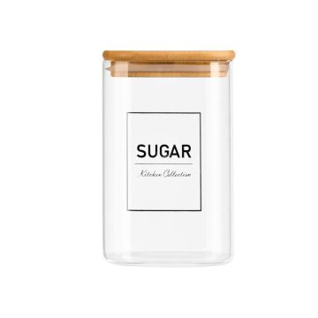 BARATTOLO ZUCCHERO IN VETRO BOROSILICATO 10X10 H. 16CM 1.2LT