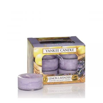 YANKEE CANDLE - 12 TEA LIGHT PROFUMATE LEMON AND LAVENDER
