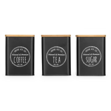 BARATTOLO IN METALLO NERO 9.8X9.8 H. 13.8CM ASSORTITO