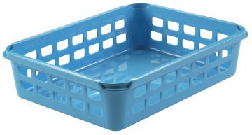 CESTINO FORATO IN POLIPROPILENE AZZURRO 25X19X6CM 