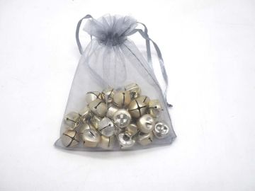 SACCHETTO ORGANZA C/25 SONAGLI D.1.5CM ORO