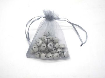SACCHETTO ORGANZA C/25 SONAGLI D.1.5CM ARGENTO