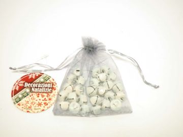 SACCHETTO ORGANZA C/25 SONAGLI D.1.5CM BIANCO
