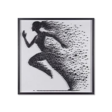 QUADRO VETRINETTA 3D DONNA RUN IN RILIEVO  100X100CM