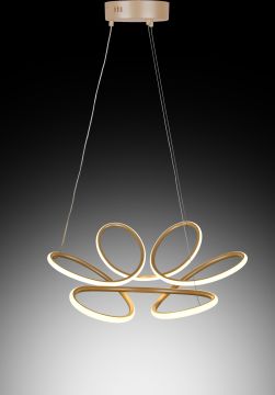 SOSPENSIONE A LED FIORE CHAMPAGNE 58X110CM - 40W 3000-4000-6000K 3050lm
