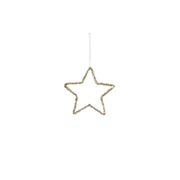 PENDENTE NATALIZIO A FORMA DI STELLA DORATA CON GLITTER H. 15CM
