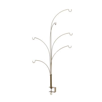 SUPPORTO DA TAVOLO PER PALLINE ORO CON 6 GANCI 46X46 H. 84 CM 