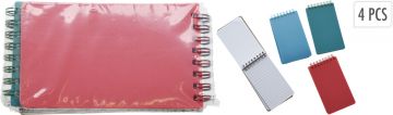 SET 4 PZ BOOKNOTES AD ANELLI 40 FOGLI RIGHE ASSORTITO