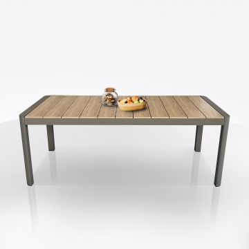 TAVOLO ALL. CM 204X95 ALLUMINIO TAUPE E POLYWOOD