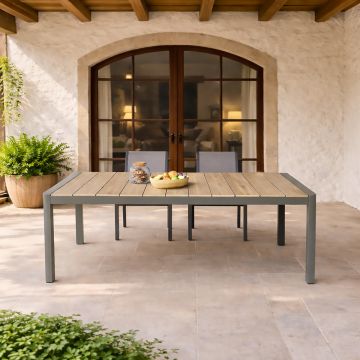 TAVOLO ALL. DA ESTERNO CM 204X95 ALLUMINIO TAUPE E POLYWOOD