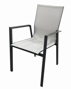 SEDIA MOD. OYSTER ANTRACITE E TEXTILENE GRIGIO CHIARO