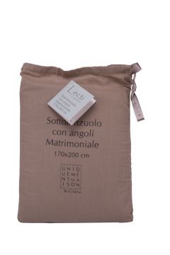 LENZUOLA CON ANGOLI 170X200 H 40CM LECTI SIMPLY TAUPE