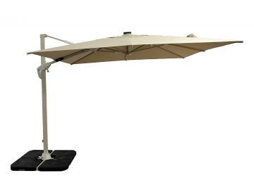 OMBRELLONE A BRACCIO MOD. ROMA CON LED MT 3X3 BEIGE