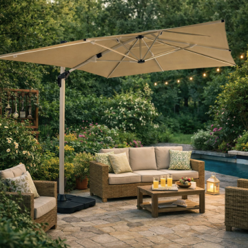 OMBRELLONE A BRACCIO MOD. ROMA MT 3X3 BEIGE