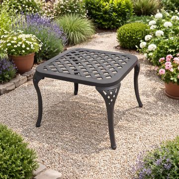 TAVOLINO DA ESTERNO 49X43,5 CM IN ALLUMINIO PRESSOFUSO ANTRACITE