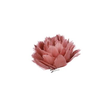 FIORE CON CLIP ROSA ANTICO D. 12CM H. 8CM