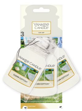 YANKEE CANDLE - SET 3 CAR JAR CLEAN COTTON
