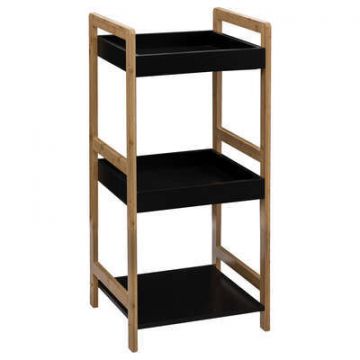 MOBILETTO MULTIUSO NERO/NATURALE 3 RIPIANI 36X33.1 H 80CM