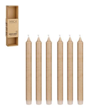 SET 6 CANDELE DA CERA ORO D 2.2 H 25CM