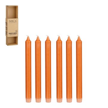 SET 6 CANDELE DA CERA ARANCIO D 2.2 H 25CM