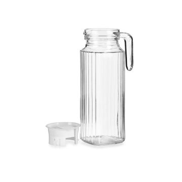 CARAFFA IN VETRO CON TAPPO BIANCO 950ML