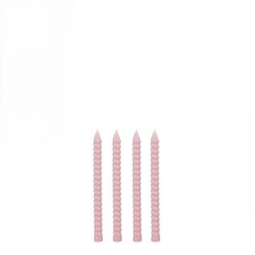 SET 4 CANDELE TWIST ROSA DIAM. 1.4