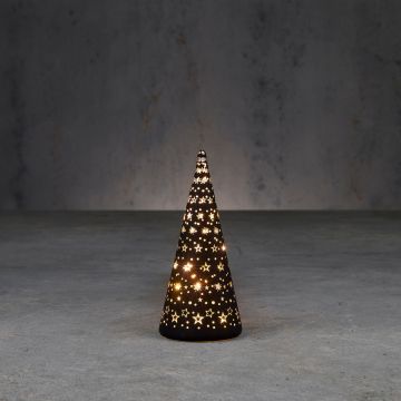 ALBERO A LED 15 LUCI BIANCO CALDO A BATTERIA 9X20CM