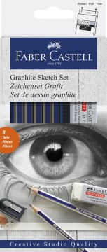 SET 8PZ GOLDFABER GRAPHITE PER COLORARE SCHIZZARE TRATTEGGIARE