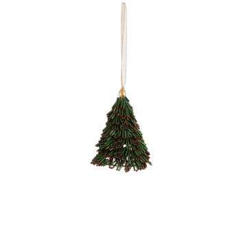 PENDENTE NATALIZIO CON ALBERO DI NATALE VERDE 6X9CM