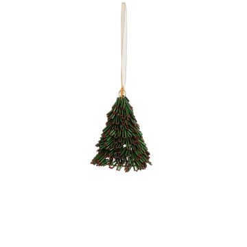 PENDENTE NATALIZIO CON ALBERO DI NATALE VERDE D. 6CM H. 9CM