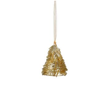 PENDENTE NATALIZIO CON ALBERO DI NATALE DORATO 6X9CM