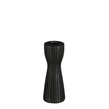 PORTA CANDELA INDIANA IN LEGNO DI MANGO DIAM. 6 H. 15CM NERO