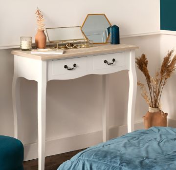 CONSOLLE CHRYSA CM 87 BIANCO E NATURALE 