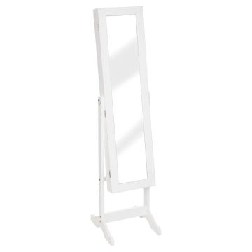 SPECCHIO APPOGGIO PORTAGIOIE MOD. KRISTIN 34X38 H144CM BIANCO LUCIDO