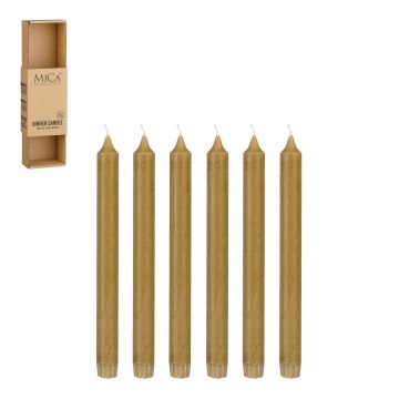 SET 6 CANDELE DA CERA ORO D 2.5 H 25CM