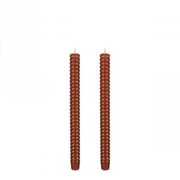 SET 2 CANDELE TWIST MARRONE DIAM. 2.4