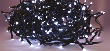 LUCI DI NATALE 1500 LED A GRAPPOLO BIANCO FREDDO CON ADATTATORE 30+5MT