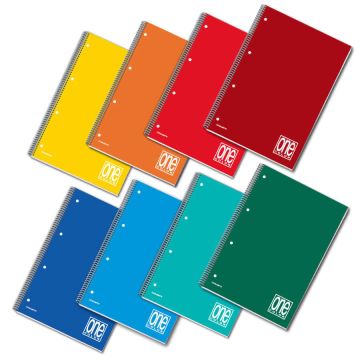 ONE COLOR - QUADERNO SPIRALATO A5 60FF 80GR QUADRETTI 5mm ASSORTITO