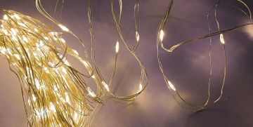 LUCI DI NATALE 320 MICROLED TRASPARENTI BIANCO CALDO CON ADATTATORE 31.9+3MT
