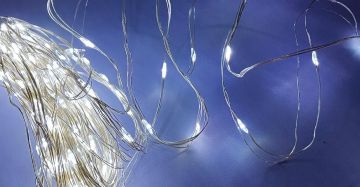 LUCI DI NATALE 320 MICROLED TRASPARENTI BIANCO FREDDO CON ADATTATORE 31.9+3MT