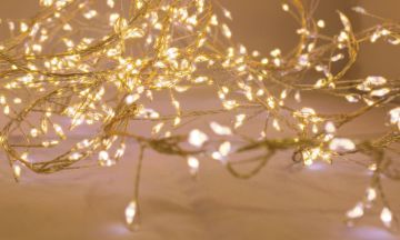 LUCI DI NATALE 480 LED A GRAPPOLO BIANCO CALDO CON ADATTATORE 4.8+5MT