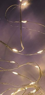 LUCI DI NATALE 20 LED BIANCO CALDO LUCE FISSA A BATTERIA 1+0.1MT