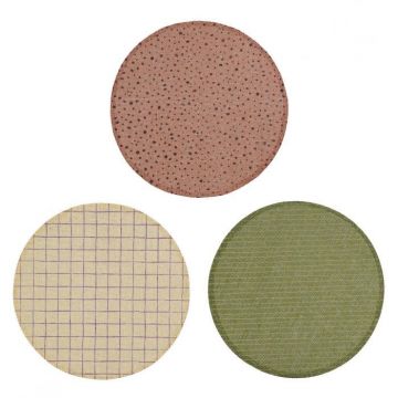 TOVAGLIETTA ROTONDA RIGHE/QUADRETTI D 38CM ASSORTITO