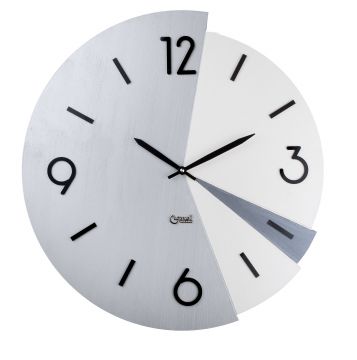OROLOGIO DA PARETE BIANCO PERLA/ARGENTO/ANTRACITE DIAM. 50CM