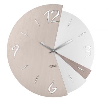 OROLOGIO DA PARETE BIANCO PERLA/TORTORA/BRONZO DIAM. 50CM