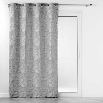 TENDA CON OCCHIELLI JACQUARD FLORISS GRIGIO 140X280CM