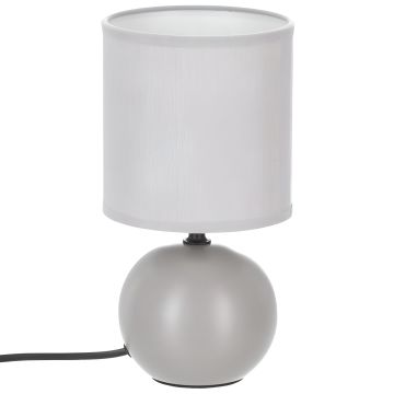 LAMPADA DA TAVOLO TIMEO GRIGIO CHIARO H 25CM - E14 60W