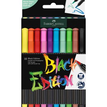FABER CASTELL - ASTUCCIO 10 PENNARELLI BRUSH BLACK EDITION ASS.