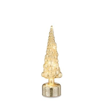 DECORAZIONE ALBERO ROTANTE IN VETRO CHAMPAGNE A BATTERIA D 9.5CM H 34CM