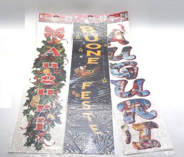 VETROFANIA AUGURI/BUON NATALE H.64X17CM